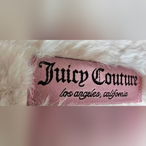 NEW! Juicy Couture Women's Faux Fur Slippers In Blush/Pearl Size M 6.5/7.5 - Picture 8 of 10